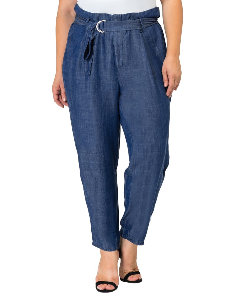 Plus Size Blair Paper Bag Waist Pants Blue